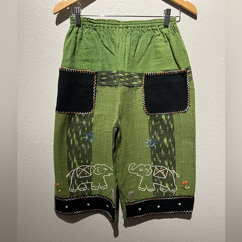 Tribal elephant capri style pants